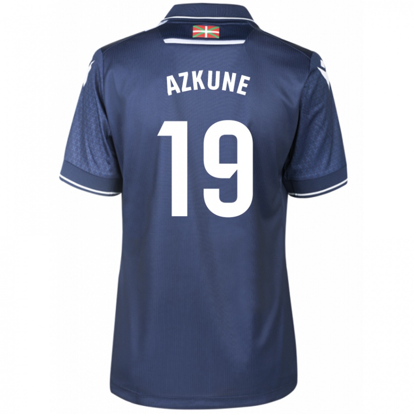 Børn Ekain Azkune #19 Flåde Udebane Spillertrøjer 2023/24 Trøje T-Shirt