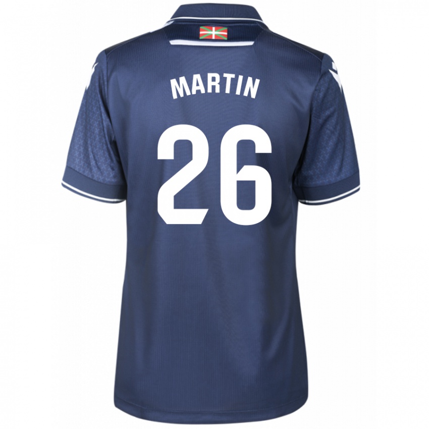 Børn Jon Martín #26 Flåde Udebane Spillertrøjer 2023/24 Trøje T-Shirt