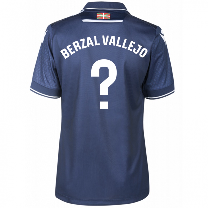Børn Asier Berzal Vallejo #0 Flåde Udebane Spillertrøjer 2023/24 Trøje T-Shirt