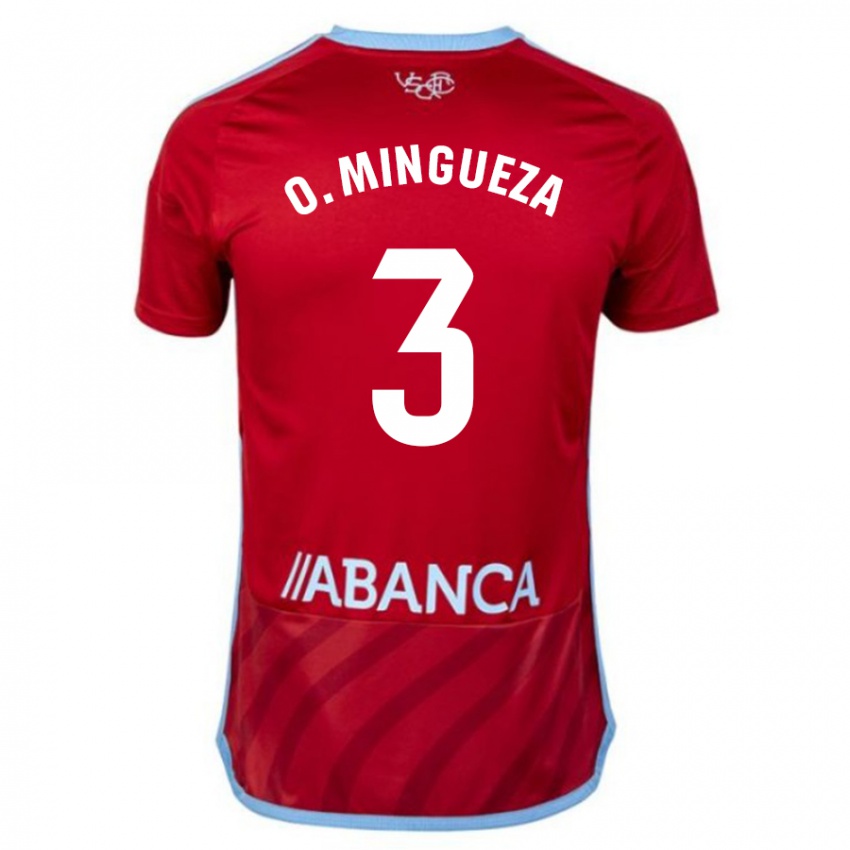 Børn Óscar Mingueza #3 Rød Udebane Spillertrøjer 2023/24 Trøje T-Shirt