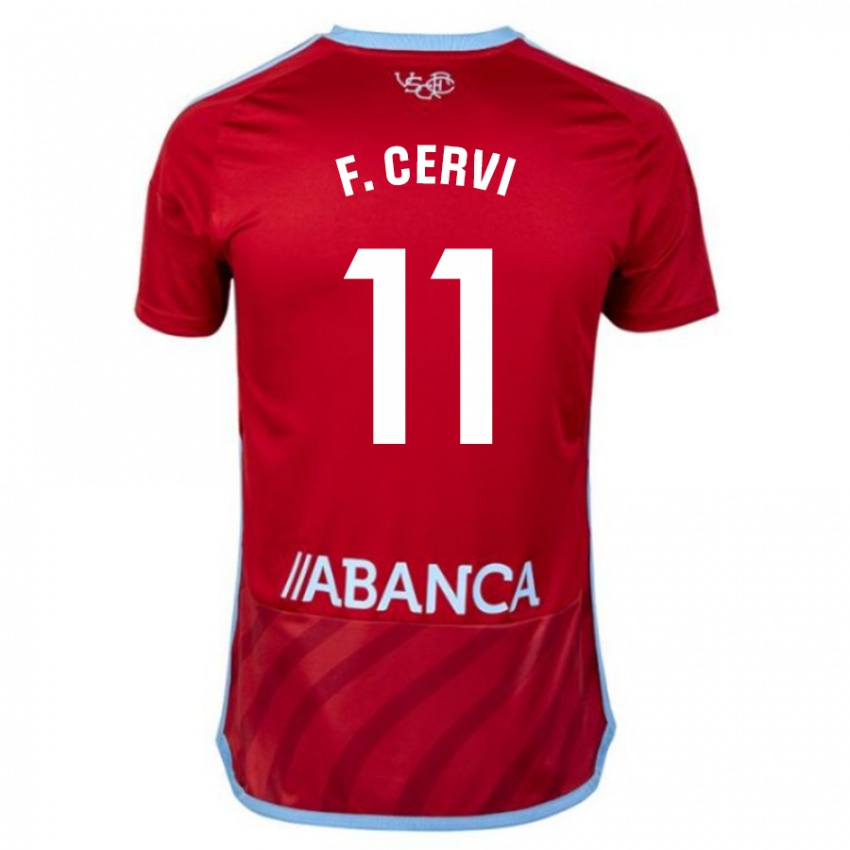 Børn Franco Cervi #11 Rød Udebane Spillertrøjer 2023/24 Trøje T-Shirt
