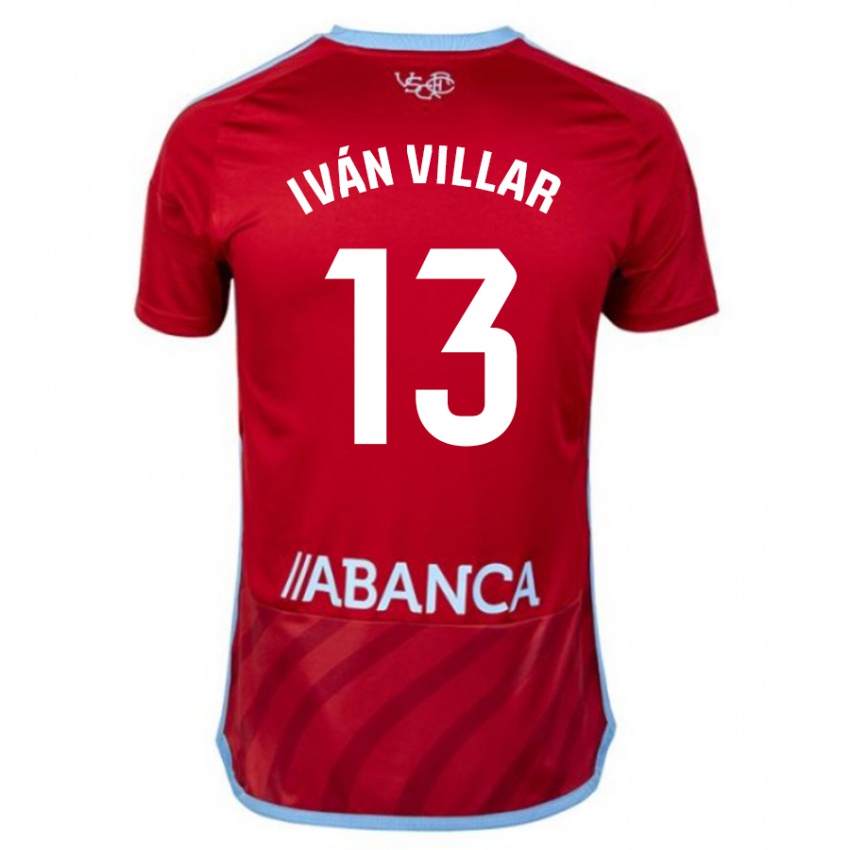 Børn Iván Villar #13 Rød Udebane Spillertrøjer 2023/24 Trøje T-Shirt
