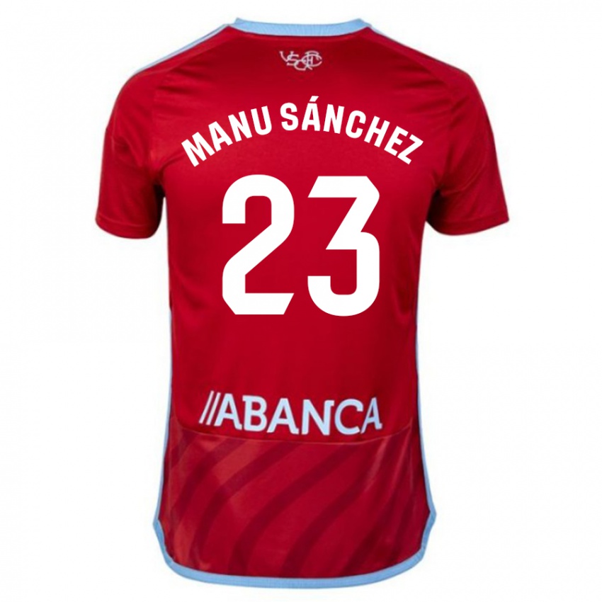 Børn Manu Sanchez #23 Rød Udebane Spillertrøjer 2023/24 Trøje T-Shirt