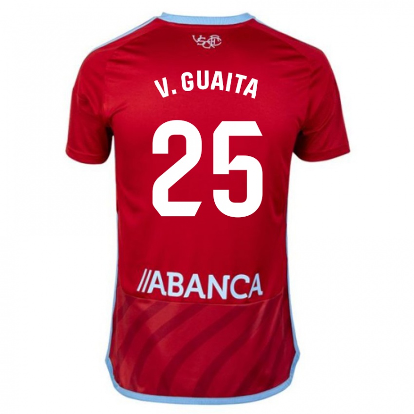 Børn Vicente Guaita #25 Rød Udebane Spillertrøjer 2023/24 Trøje T-Shirt