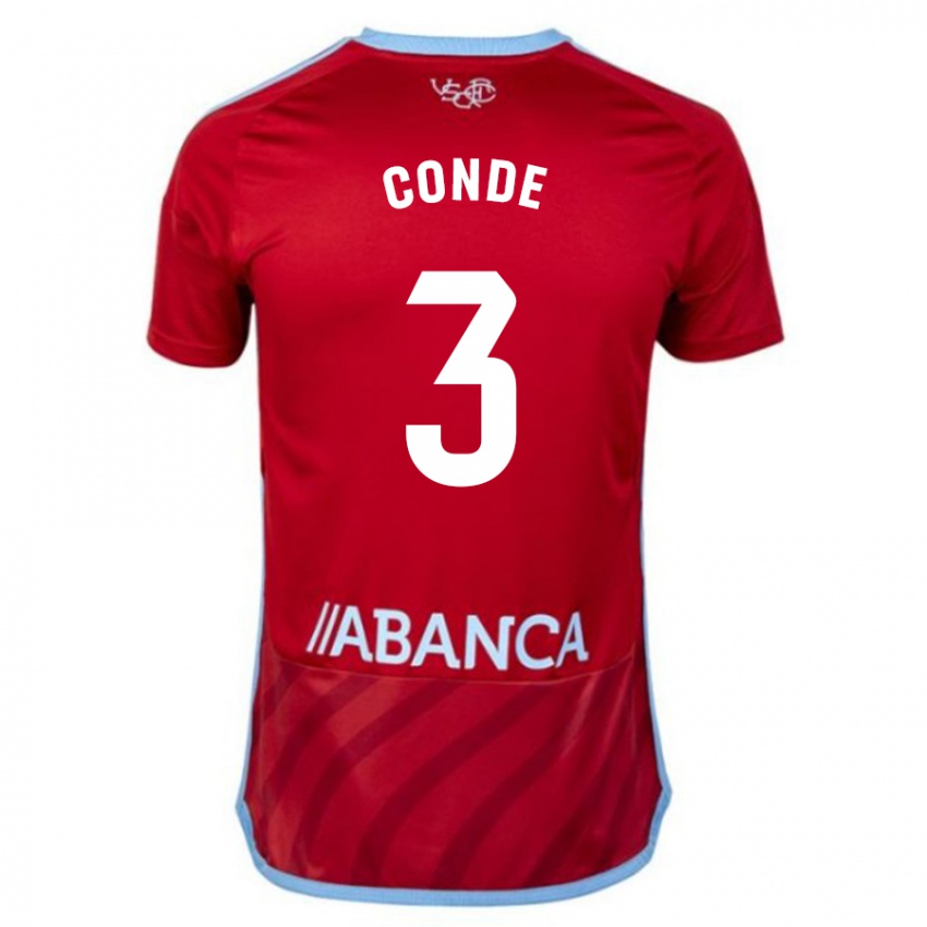 Børn Martín Conde #3 Rød Udebane Spillertrøjer 2023/24 Trøje T-Shirt