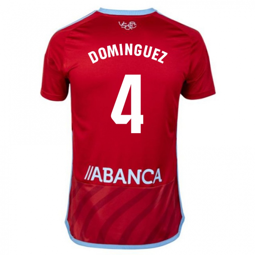 Børn Javi Domínguez #4 Rød Udebane Spillertrøjer 2023/24 Trøje T-Shirt