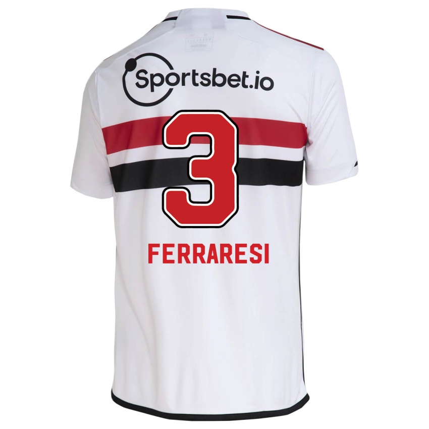 Mænd Nahuel Ferraresi #3 Hvid Hjemmebane Spillertrøjer 2023/24 Trøje T-Shirt