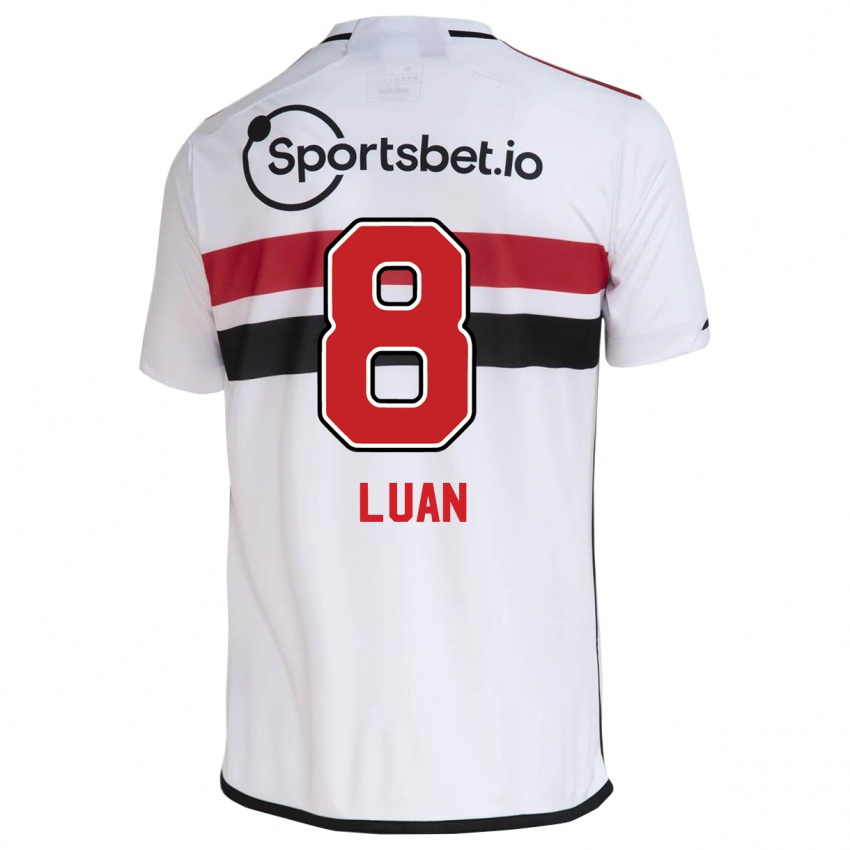 Mænd Luan #8 Hvid Hjemmebane Spillertrøjer 2023/24 Trøje T-Shirt