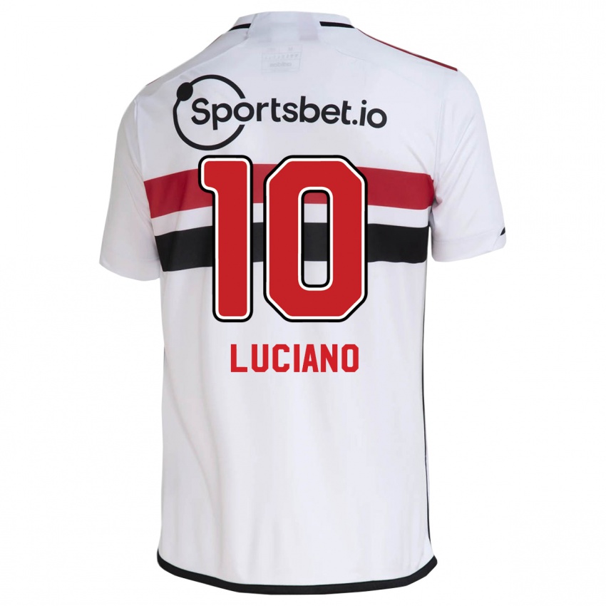 Mænd Luciano #10 Hvid Hjemmebane Spillertrøjer 2023/24 Trøje T-Shirt