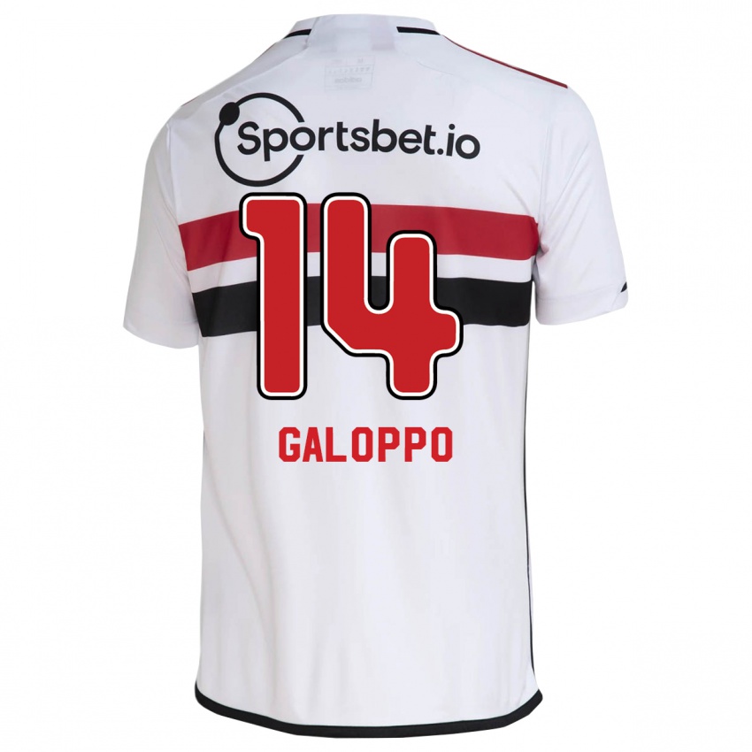 Mænd Giuliano Galoppo #14 Hvid Hjemmebane Spillertrøjer 2023/24 Trøje T-Shirt