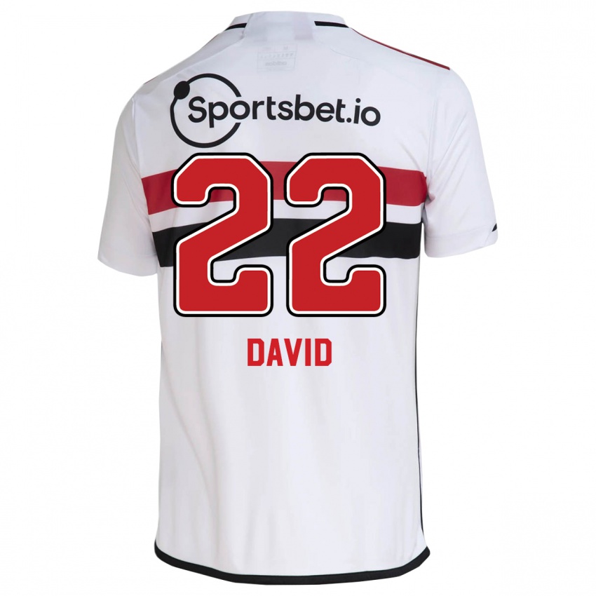 Mænd David #22 Hvid Hjemmebane Spillertrøjer 2023/24 Trøje T-Shirt