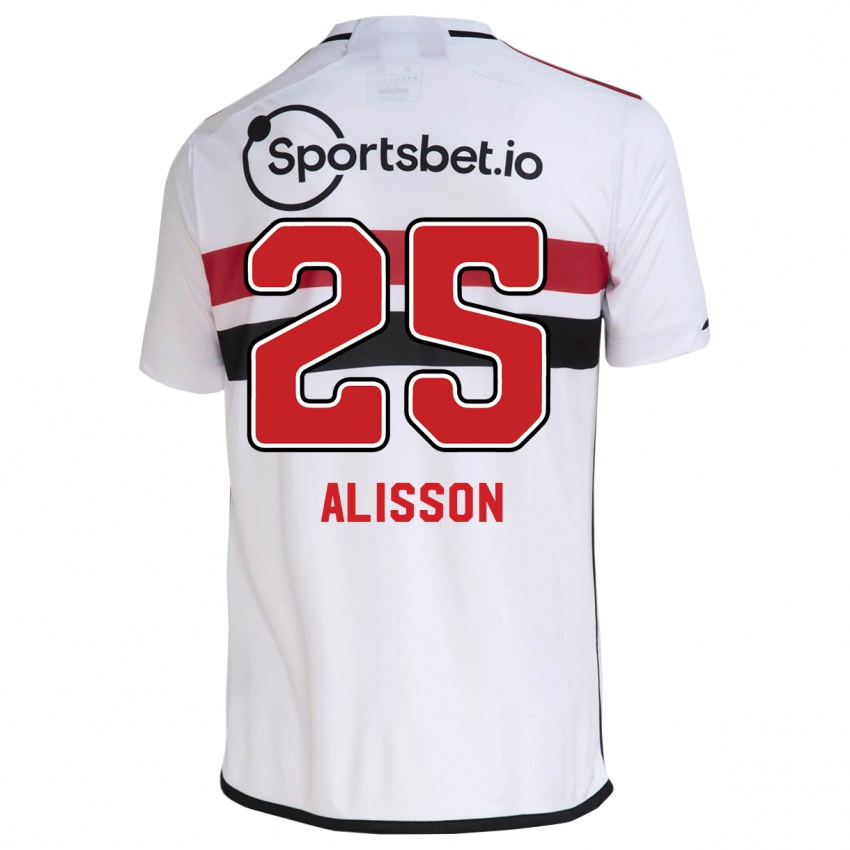 Mænd Alisson #25 Hvid Hjemmebane Spillertrøjer 2023/24 Trøje T-Shirt