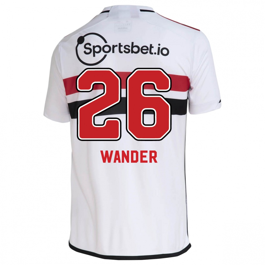 Mænd Talles Wander #26 Hvid Hjemmebane Spillertrøjer 2023/24 Trøje T-Shirt