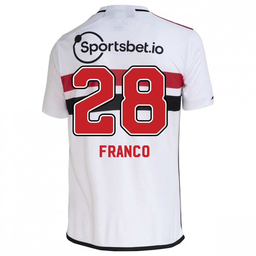 Mænd Alan Franco #28 Hvid Hjemmebane Spillertrøjer 2023/24 Trøje T-Shirt