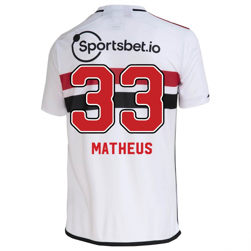 Mænd Caio Matheus #33 Hvid Hjemmebane Spillertrøjer 2023/24 Trøje T-Shirt