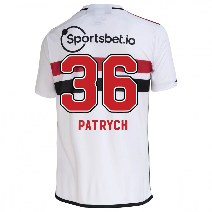 Mænd Patryck #36 Hvid Hjemmebane Spillertrøjer 2023/24 Trøje T-Shirt