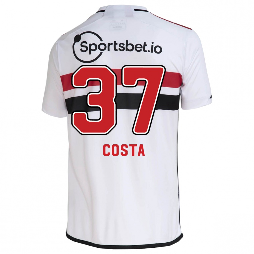 Mænd Talles Costa #37 Hvid Hjemmebane Spillertrøjer 2023/24 Trøje T-Shirt