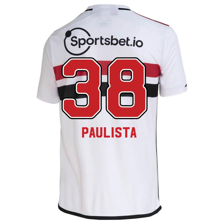Mænd Caio Paulista #38 Hvid Hjemmebane Spillertrøjer 2023/24 Trøje T-Shirt