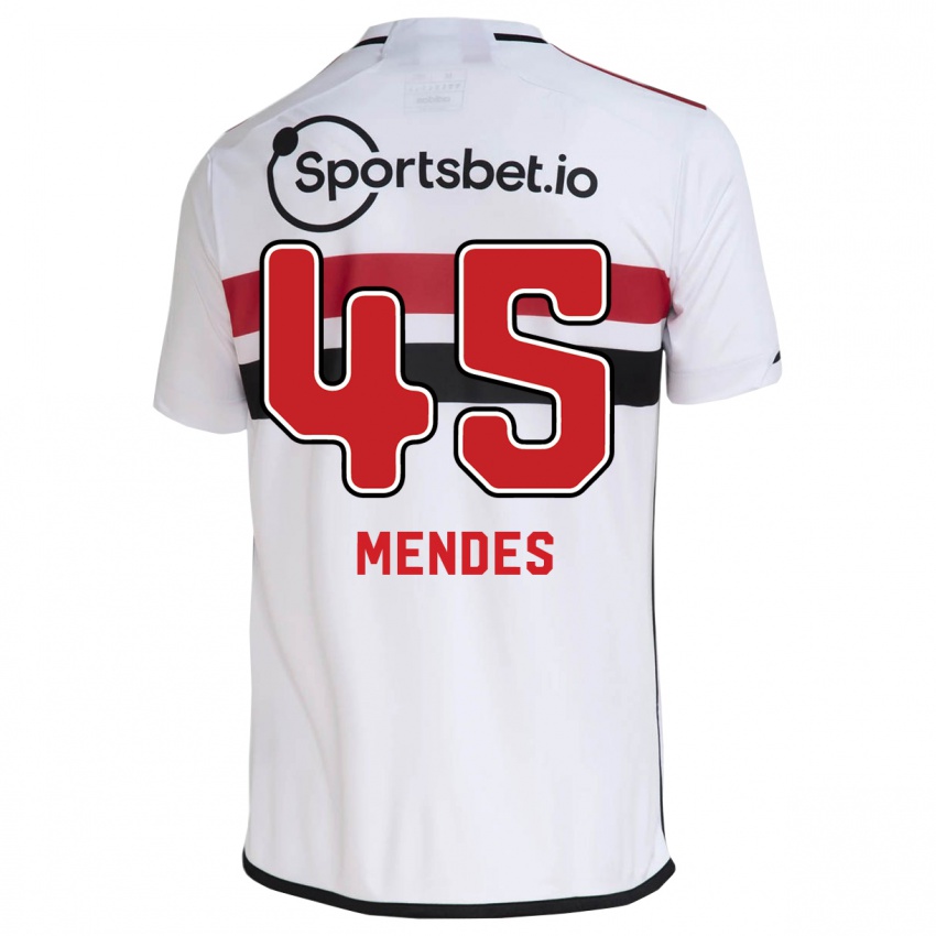 Mænd Nathan Mendes #45 Hvid Hjemmebane Spillertrøjer 2023/24 Trøje T-Shirt
