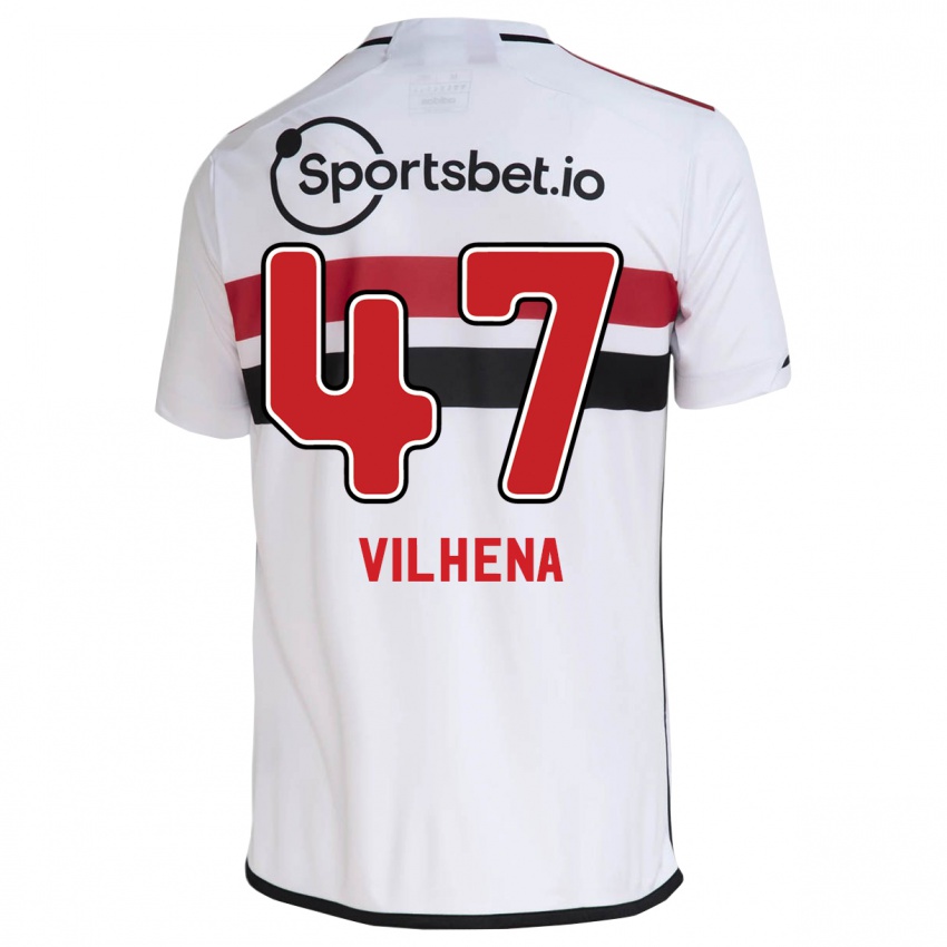 Mænd Pedro Vilhena #47 Hvid Hjemmebane Spillertrøjer 2023/24 Trøje T-Shirt
