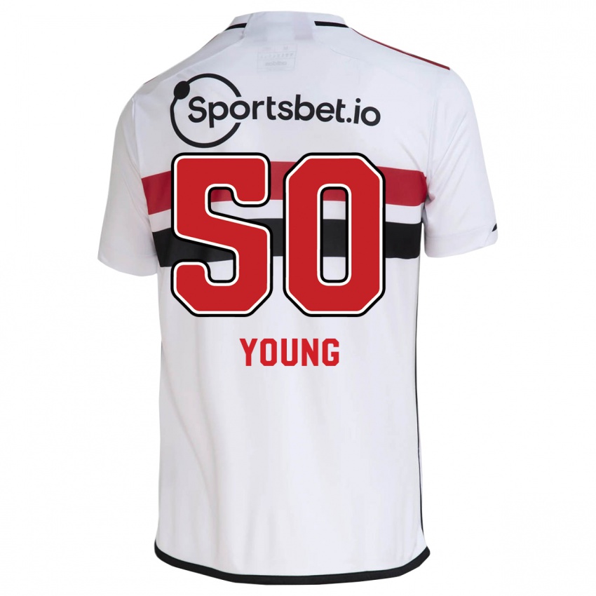 Mænd Young #50 Hvid Hjemmebane Spillertrøjer 2023/24 Trøje T-Shirt