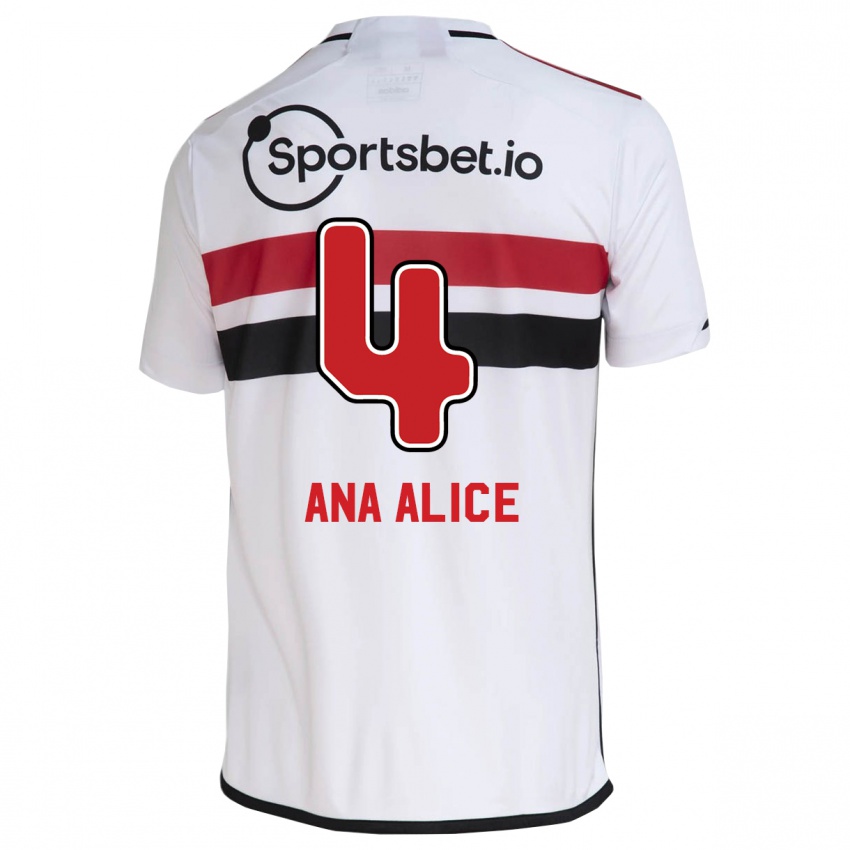 Mænd Ana Alice Luciano Da Silva #4 Hvid Hjemmebane Spillertrøjer 2023/24 Trøje T-Shirt
