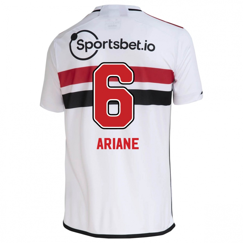Mænd Ariane #6 Hvid Hjemmebane Spillertrøjer 2023/24 Trøje T-Shirt