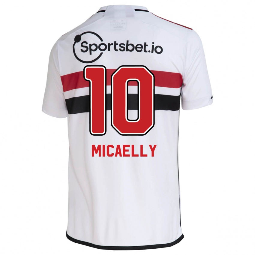 Mænd Micaelly #10 Hvid Hjemmebane Spillertrøjer 2023/24 Trøje T-Shirt