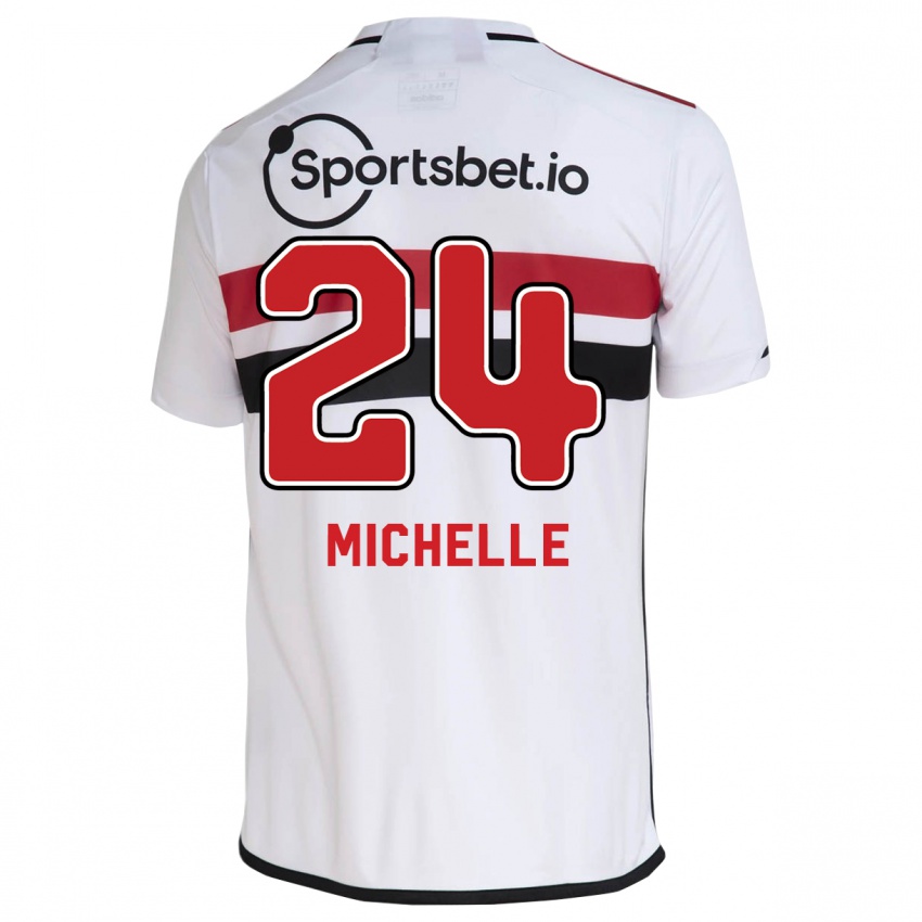 Mænd Michelle #24 Hvid Hjemmebane Spillertrøjer 2023/24 Trøje T-Shirt