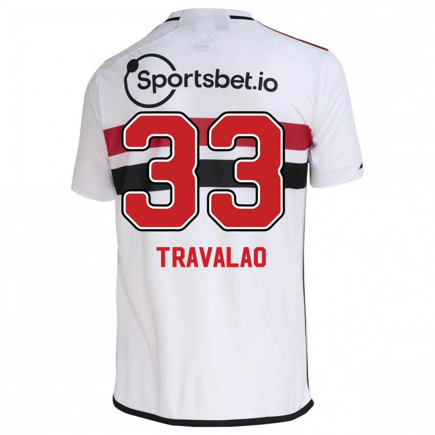 Mænd Rafa Travalão #33 Hvid Hjemmebane Spillertrøjer 2023/24 Trøje T-Shirt