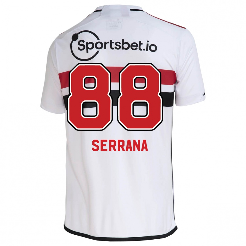 Mænd Serrana #88 Hvid Hjemmebane Spillertrøjer 2023/24 Trøje T-Shirt