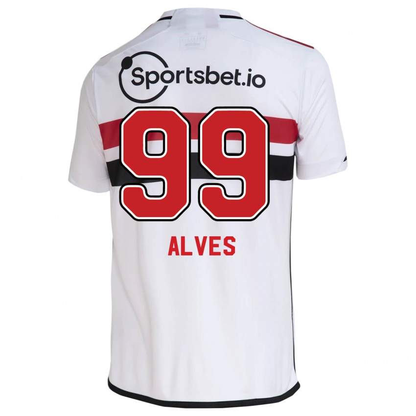 Mænd Letícia Alves #99 Hvid Hjemmebane Spillertrøjer 2023/24 Trøje T-Shirt