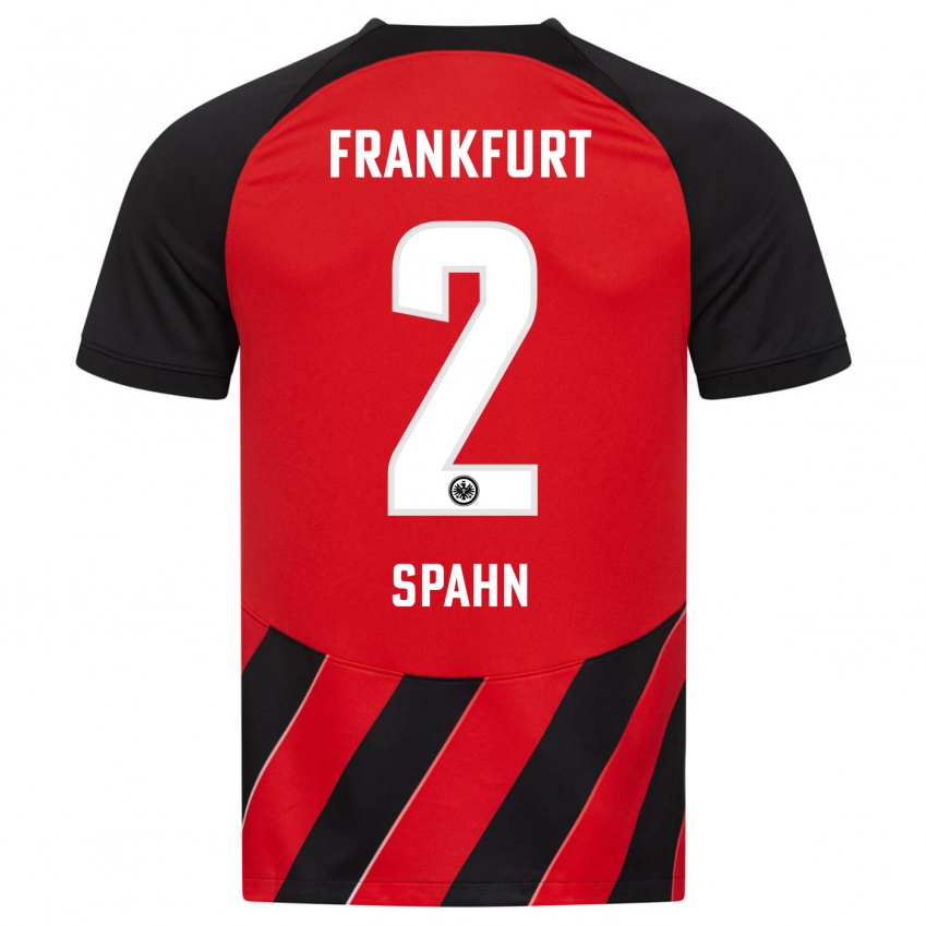 Mænd Maurice Spahn #2 Rød Sort Hjemmebane Spillertrøjer 2023/24 Trøje T-Shirt