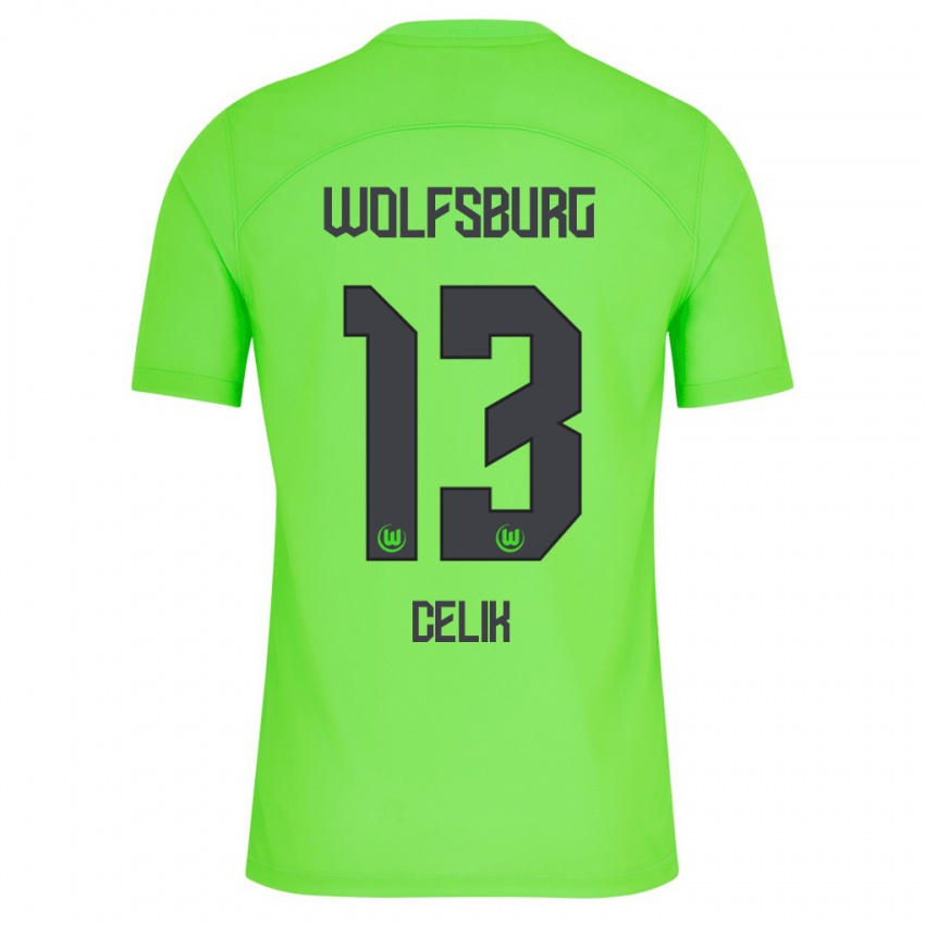 Mænd Dennis Celik #13 Grøn Hjemmebane Spillertrøjer 2023/24 Trøje T-Shirt