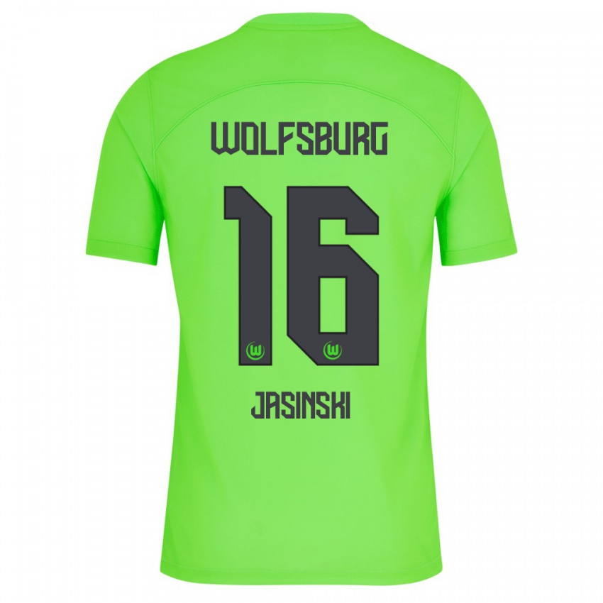 Mænd Mateusz Jasinski #16 Grøn Hjemmebane Spillertrøjer 2023/24 Trøje T-Shirt