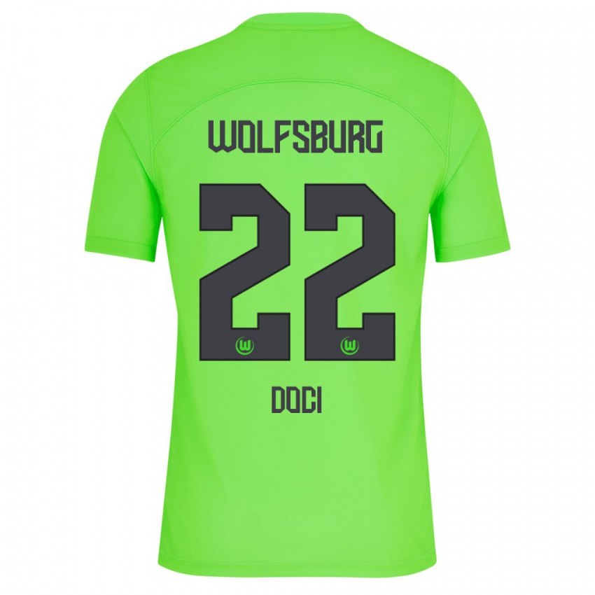 Mænd Adrian Doci #22 Grøn Hjemmebane Spillertrøjer 2023/24 Trøje T-Shirt