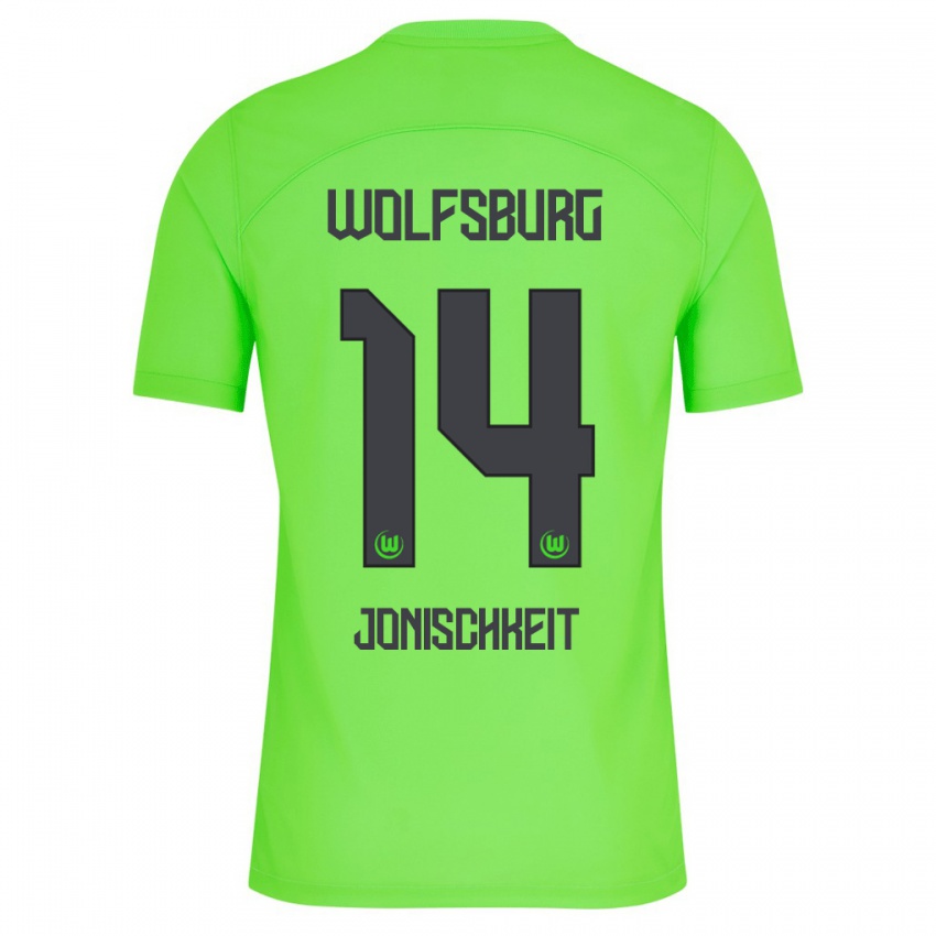 Mænd Jamal Jonischkeit #14 Grøn Hjemmebane Spillertrøjer 2023/24 Trøje T-Shirt