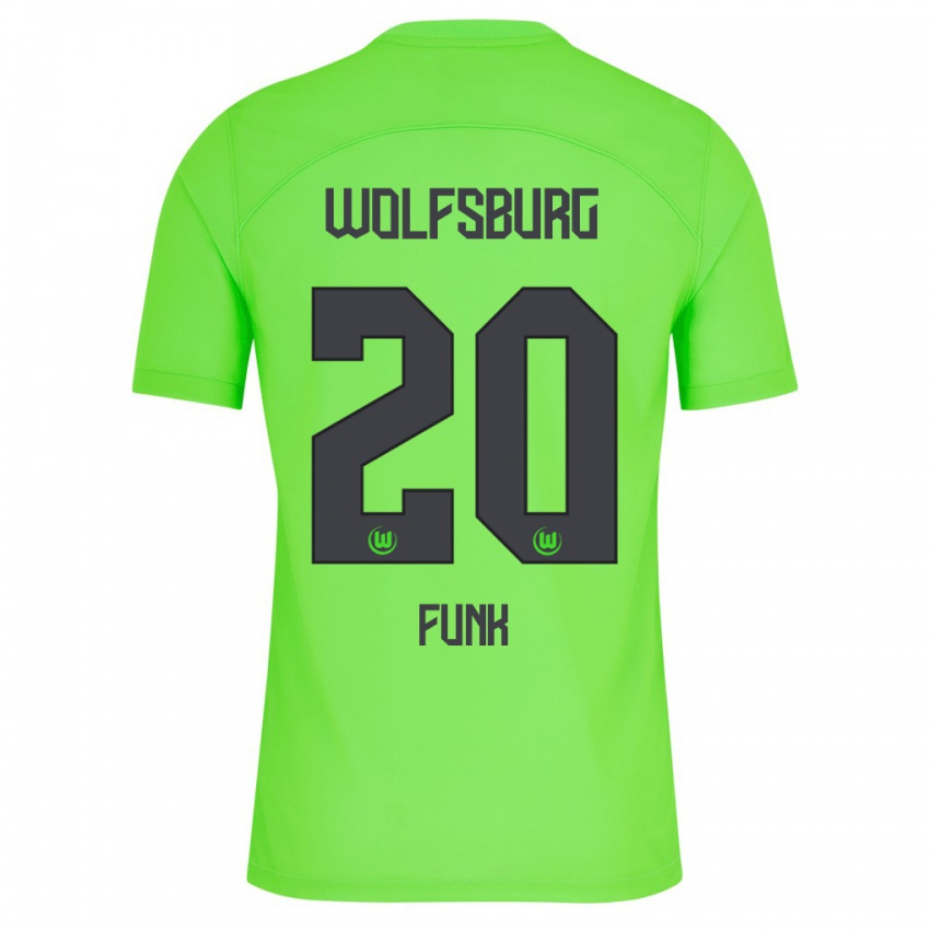 Mænd Jonah Funk #20 Grøn Hjemmebane Spillertrøjer 2023/24 Trøje T-Shirt