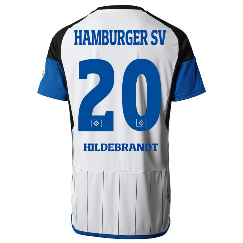 Mænd Tjark Hildebrandt #20 Hvid Hjemmebane Spillertrøjer 2023/24 Trøje T-Shirt