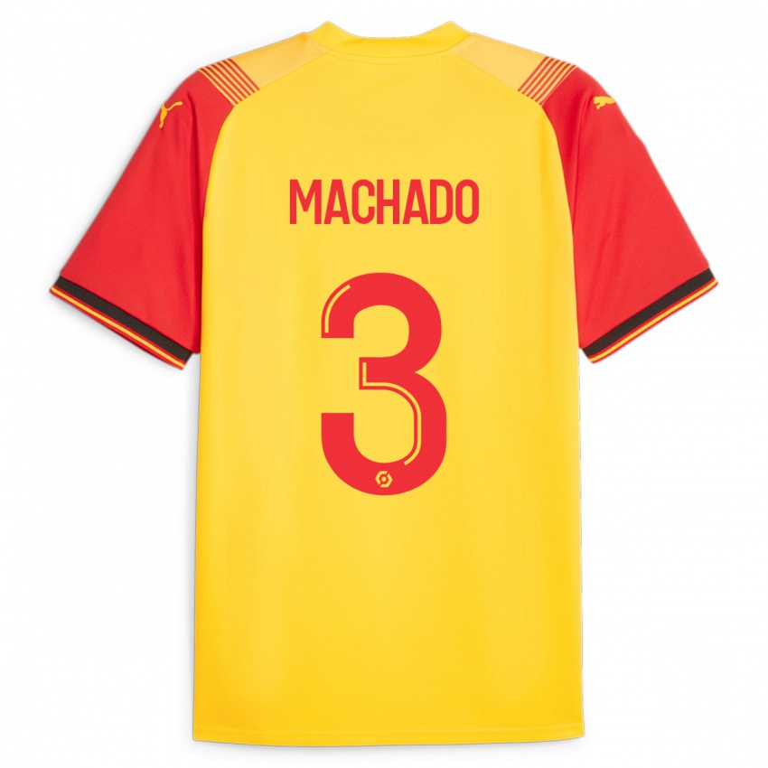 Mænd Deiver Machado #3 Gul Hjemmebane Spillertrøjer 2023/24 Trøje T-Shirt