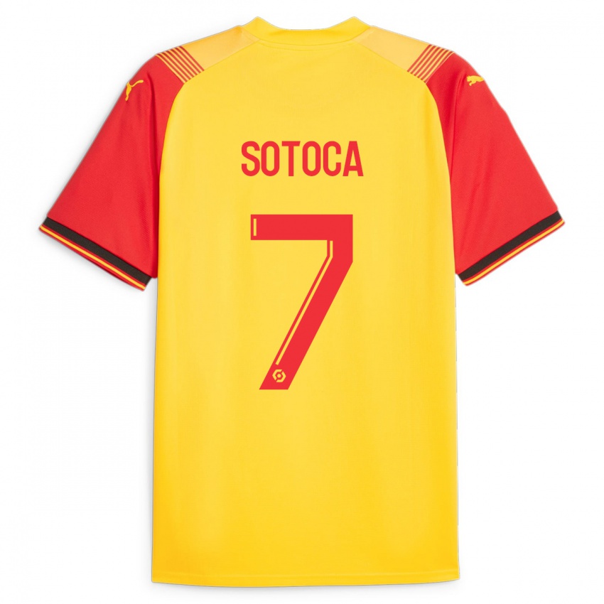Mænd Florian Sotoca #7 Gul Hjemmebane Spillertrøjer 2023/24 Trøje T-Shirt