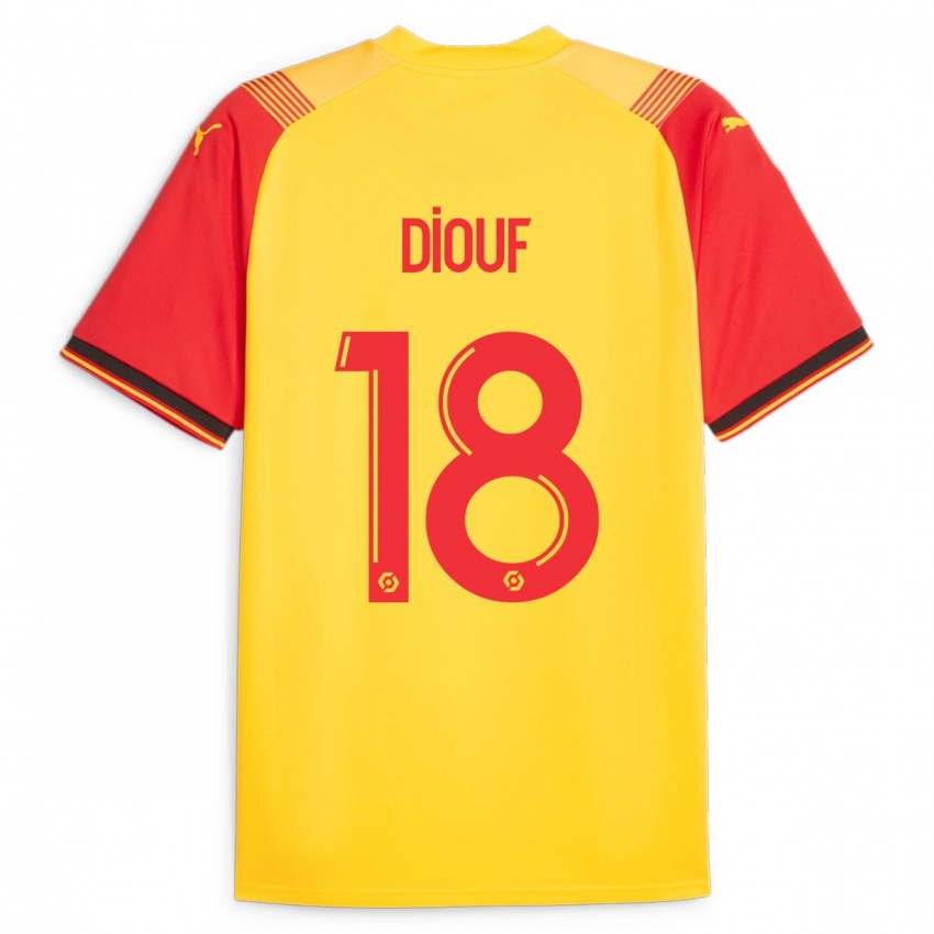 Mænd Andy Diouf #18 Gul Hjemmebane Spillertrøjer 2023/24 Trøje T-Shirt