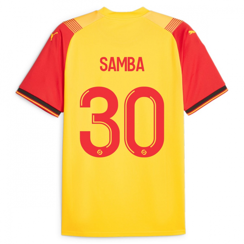 Mænd Brice Samba #30 Gul Hjemmebane Spillertrøjer 2023/24 Trøje T-Shirt