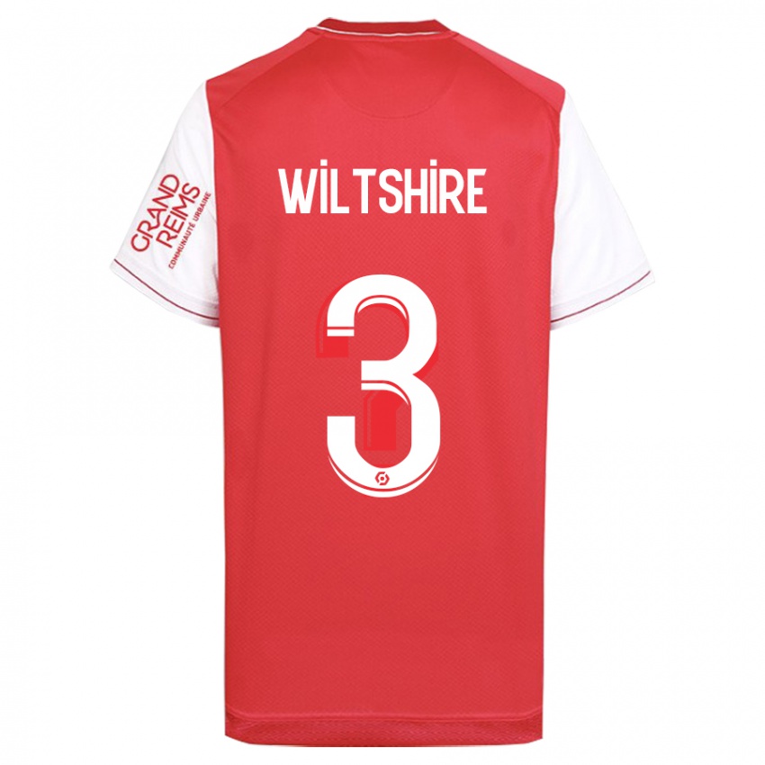 Mænd Tiernny Wiltshire #3 Rød Hjemmebane Spillertrøjer 2023/24 Trøje T-Shirt