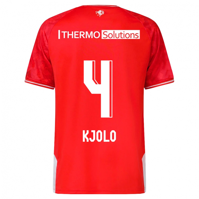 Mænd Mathias Kjølø #4 Rød Hjemmebane Spillertrøjer 2023/24 Trøje T-Shirt