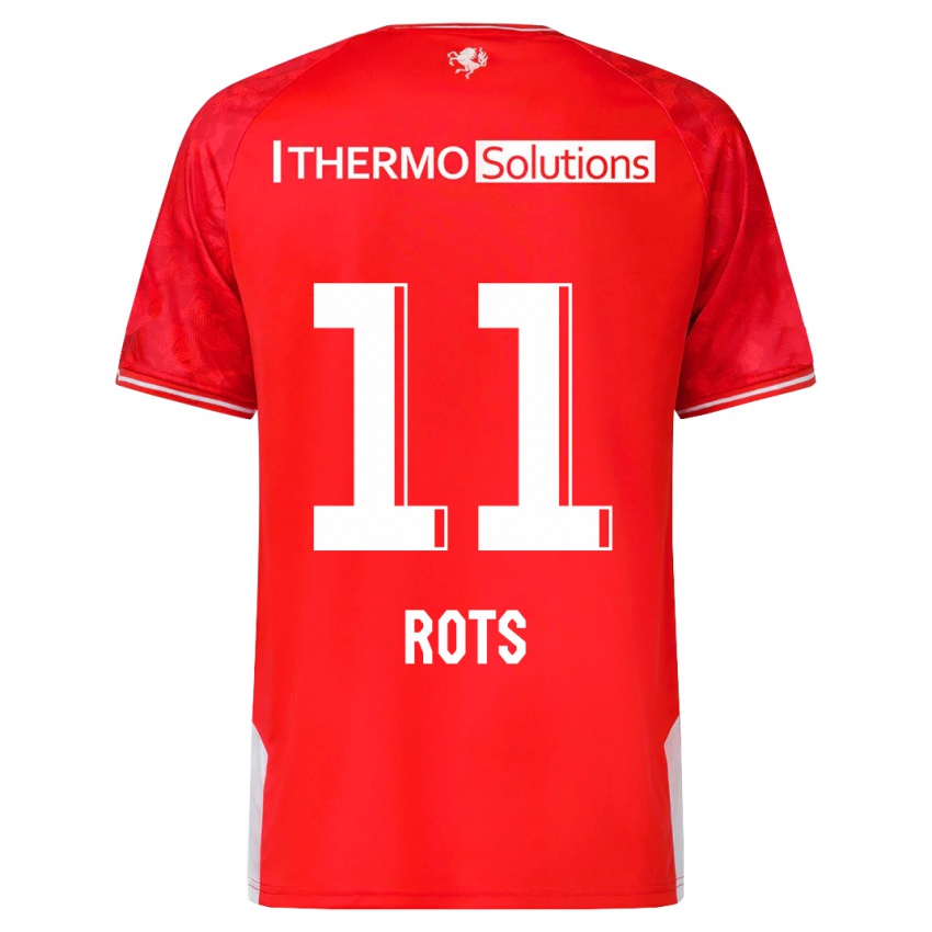 Mænd Daan Rots #11 Rød Hjemmebane Spillertrøjer 2023/24 Trøje T-Shirt
