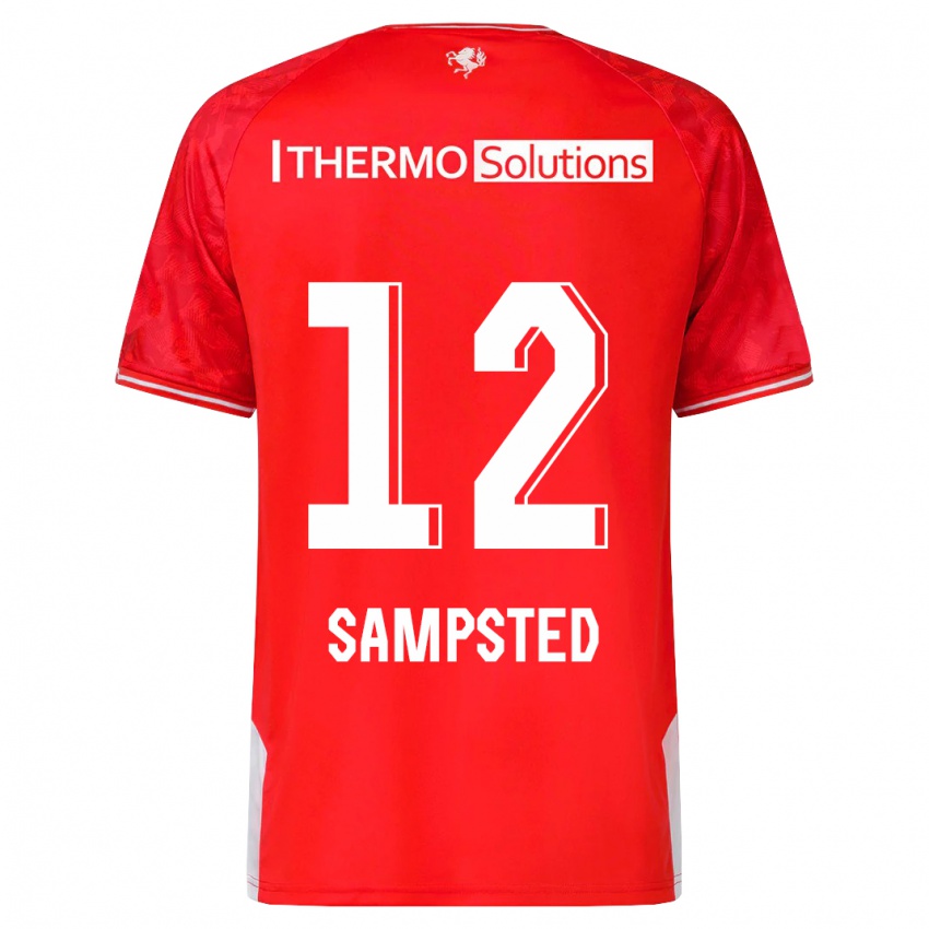 Mænd Alfons Sampsted #12 Rød Hjemmebane Spillertrøjer 2023/24 Trøje T-Shirt