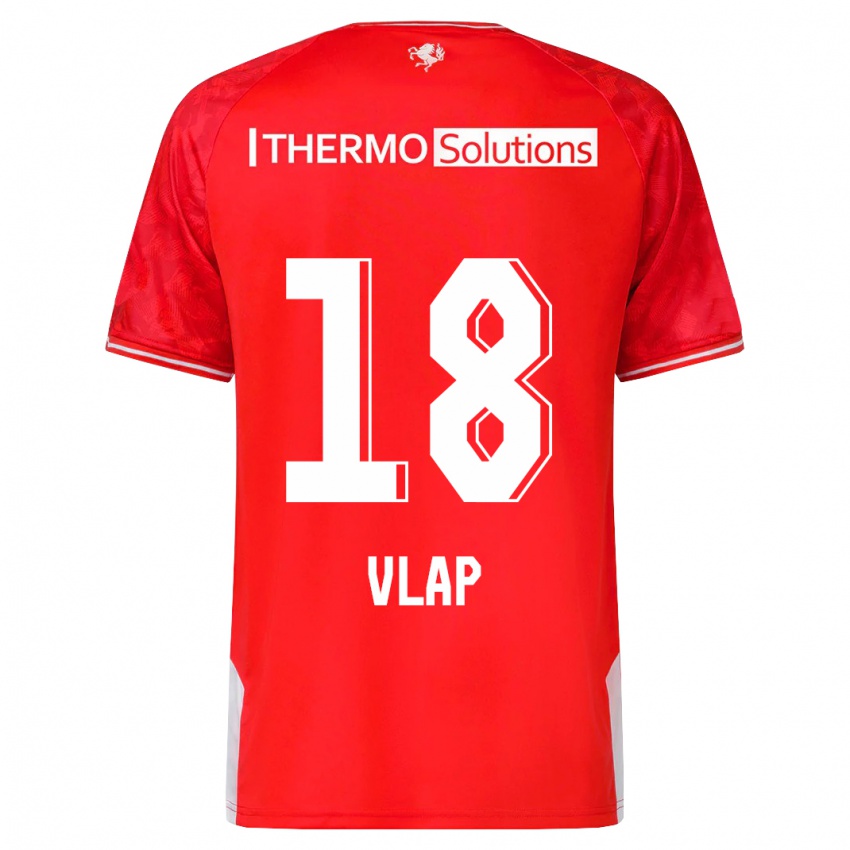 Mænd Michel Vlap #18 Rød Hjemmebane Spillertrøjer 2023/24 Trøje T-Shirt