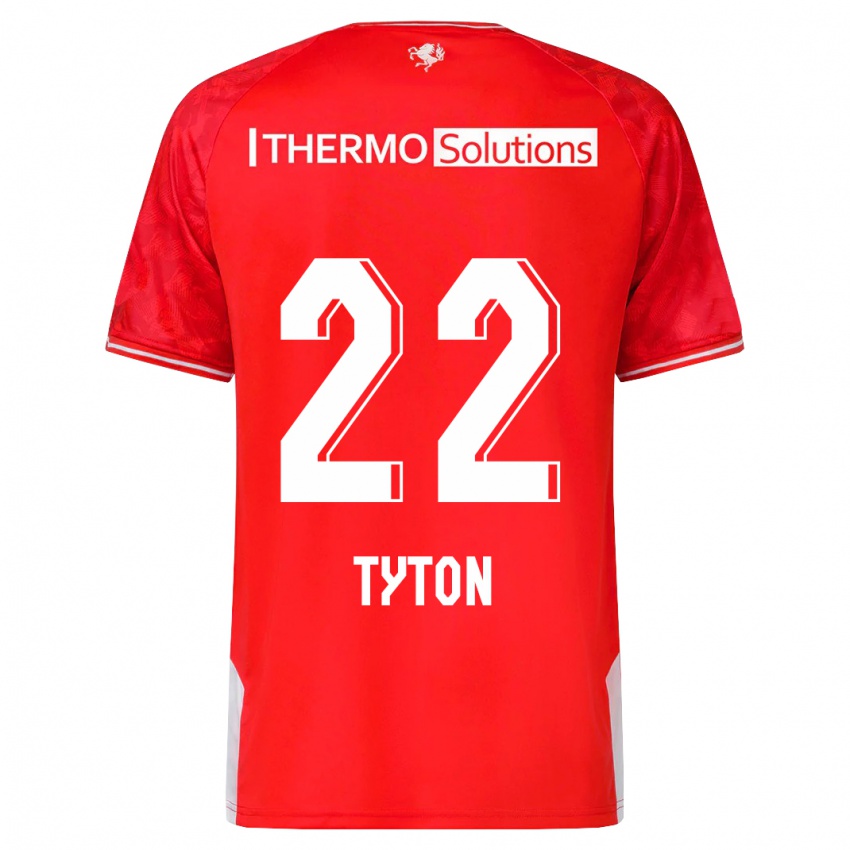 Mænd Przemyslaw Tyton #22 Rød Hjemmebane Spillertrøjer 2023/24 Trøje T-Shirt