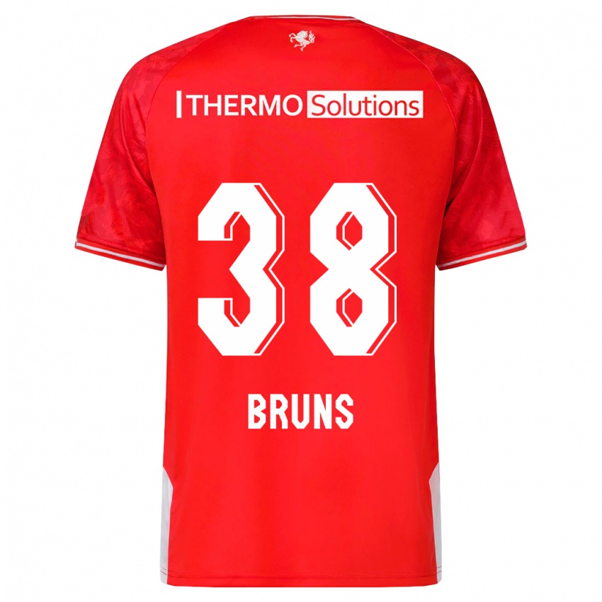 Mænd Max Bruns #38 Rød Hjemmebane Spillertrøjer 2023/24 Trøje T-Shirt